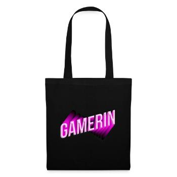 Gamerin Neon 3D Pink - Stoffbeutel - Schwarz - Vorne