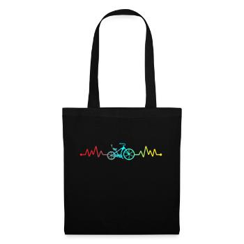Rennrad-Herzschlag - Stoffbeutel - Schwarz - Vorne
