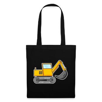 Bagger Baustelle Baggerfahrer - Stoffbeutel - Schwarz - Vorne