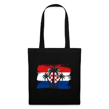 Kroatien Flagge Adria Zagreb Kroatische Fahne - Stoffbeutel - Schwarz - Vorne