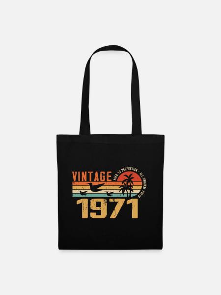 Jahrgang 1971 Jubiläumsgeschenk - Jahrgang 1971 - Stoffbeutel - Schwarz