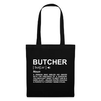 Définition de boucher - Sac en tissu - noir - Devant
