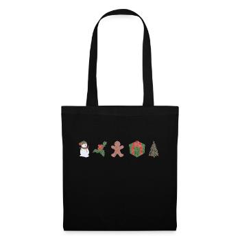 Boho Line Art Design, Series "Xmas" - Tote Bag - black - Front