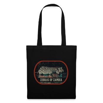 Zambian zebras in the middle of the African savannah - Tote Bag - black - Front