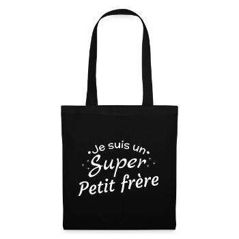 Ich bin ein super kleiner Bruder - Stoffbeutel - Schwarz - Vorne