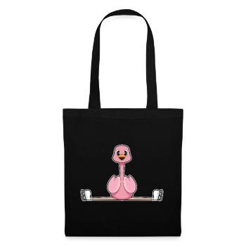 Flamingo Eislaufen Schlittschuhe - Stoffbeutel - Schwarz - Vorne