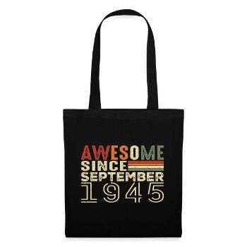 Septembre 1945, cadeau d'anniversaire Septembre 1945 - Sac en tissu - noir - Devant