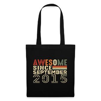 Septembre 2015, cadeau d'anniversaire septembre 2015 - Sac en tissu - noir - Devant