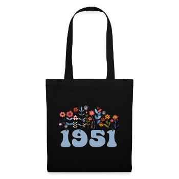 1951 Floral Pattern 1951 Floral Theme Flowers 1951 - Tote Bag - black - Front