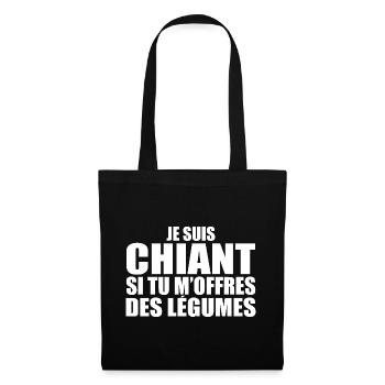 Homme qui adore : Légumes. Design Drôle Humour - Sac en tissu - noir - Devant