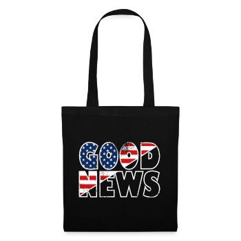 GOOD NEWS Stars and Stripes Bibelvers Evangelium - Stoffbeutel - Schwarz - Vorne