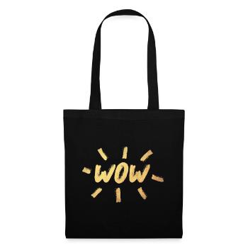 WOW pinceau or OMG écriture manuscrite style bande dessinée cool - Sac en tissu - noir - Devant