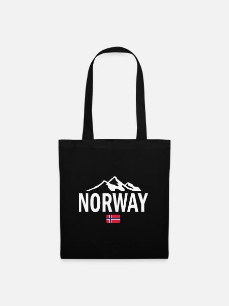Norway - Norge - Norwegen - Flagge - Skandinavien - Stoffbeutel - Schwarz