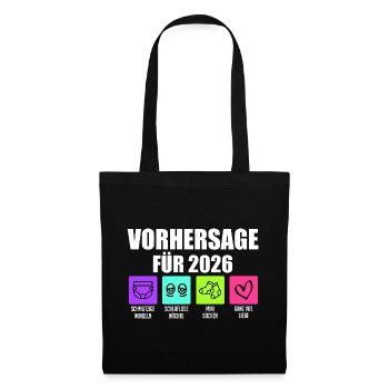 Bald Mama VORHERSAGE 2026 Lustiges - Stoffbeutel - Schwarz - Vorne