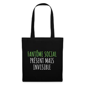 10Introverti Halloween - Fantôme Asocial Humour - Sac en tissu - noir - Devant