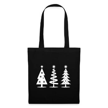 Weihnachtsbäume - Stoffbeutel - Schwarz - Vorne