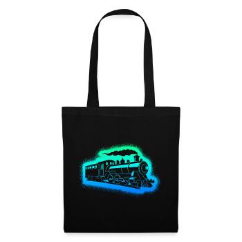 Steam Locomotive Model Railway Boys Men Railway - Tote Bag - black - Front