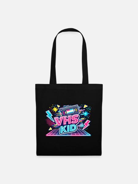 VHS KID Neon Retro - Stoffbeutel - Schwarz