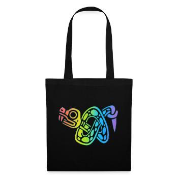 Noeud de serpent multicolore - Sac en tissu - noir - Devant
