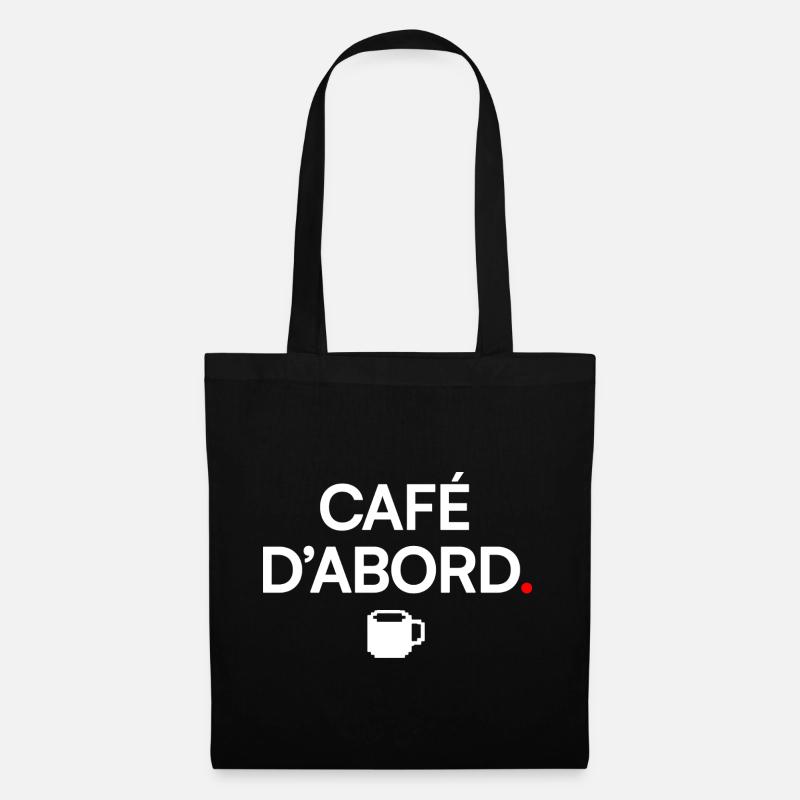 ERST KAFFEE | Kaffeehumor - Stoffbeutel - Schwarz
