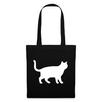 Cadeau Silhouettes de chats chats blancs - Sac en tissu - noir - Devant