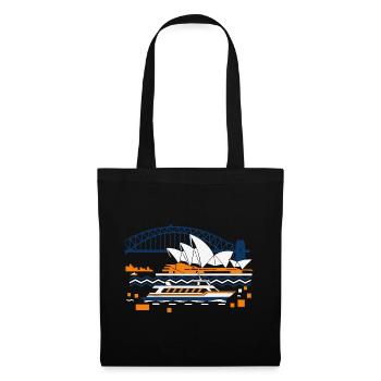Silhouette du pont du port de l’Opéra de Sydney - Sac en tissu - noir - Devant