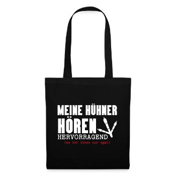 Hühnerflüsterer Huhn Hühnerhalter Hühner - Stoffbeutel - Schwarz - Vorne