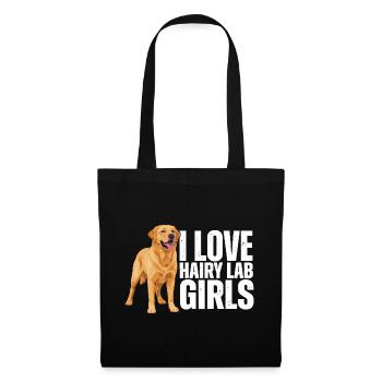 Ich liebe behaarte Labrador-Mädchen Labrador Retriever - Stoffbeutel - Schwarz - Vorne
