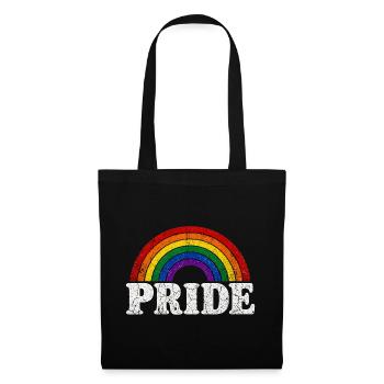 Pride Regenbogen für LGBTQ Fans Retro LQBTQ CSD - Stoffbeutel - Schwarz - Vorne