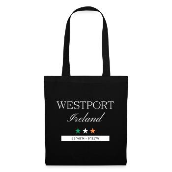 Westport Irland Souvenir – Reise minimalistisch - Stoffbeutel - Schwarz - Vorne