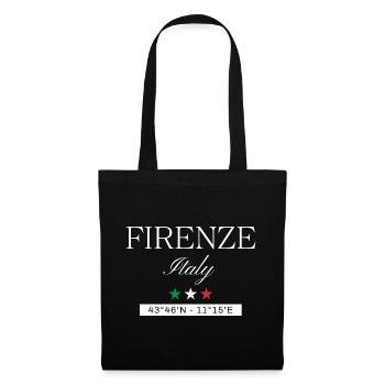 Florenz Italien Souvenir – Reise minimalistisch - Stoffbeutel - Schwarz - Vorne