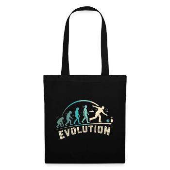 Bowling Evolution Vom Affen Zum Bowler Retro - Stoffbeutel - Schwarz - Vorne