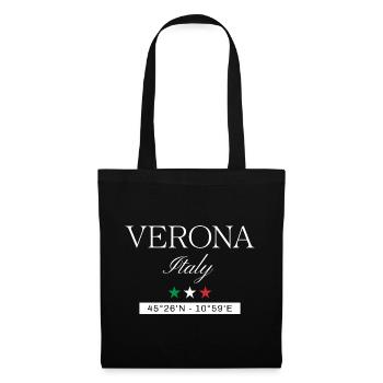 Verona Italien Souvenir – Reise minimalistisch - Stoffbeutel - Schwarz - Vorne
