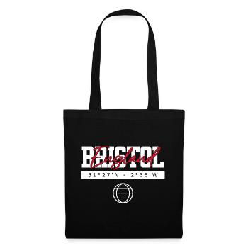 Bristol England Koordinaten Reise Souvenir - Stoffbeutel - Schwarz - Vorne