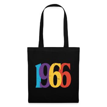 Geburtstag 1966 Geboren 1966 Vintage-Retro-Geschenk - Stoffbeutel - Schwarz - Vorne