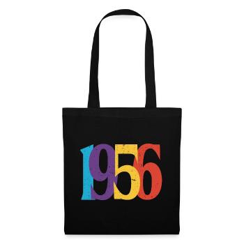 1956 Geburtstag Geboren 1956 Vintage-Retro-Geschenk - Stoffbeutel - Schwarz - Vorne