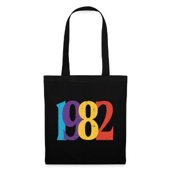 Geboren 1982 Geburtstagsgeschenk Geburtstag 82 - Stoffbeutel - Schwarz - Vorne