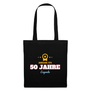 Jahrgang 1976 – 50 Jahre Legende Geburtstag - Stoffbeutel - Schwarz - Vorne