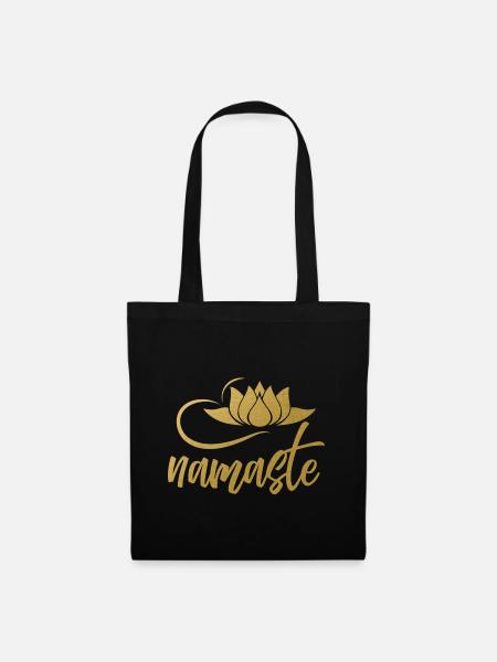 Namaste Yoga Lotusblüte Geist Joga Bewusstsein - Stoffbeutel - Schwarz