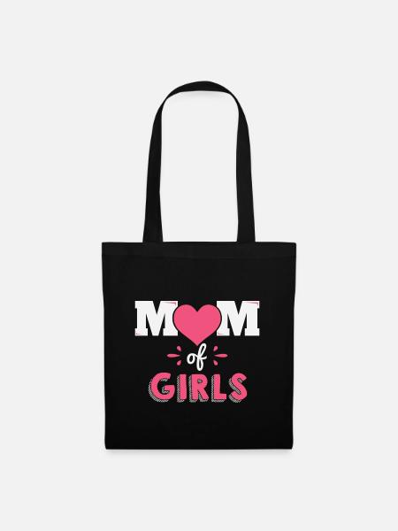Mutter von Mädchen Mutter Muttertag Geschenk - Stoffbeutel - Schwarz