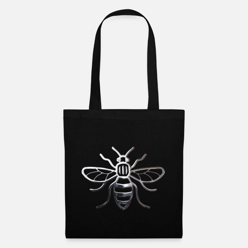Manchester Bee - Effet chrome - Sac en tissu - noir