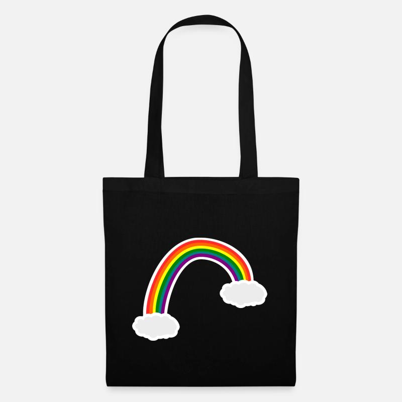 Regenbogen Wolken - Stoffbeutel - Schwarz