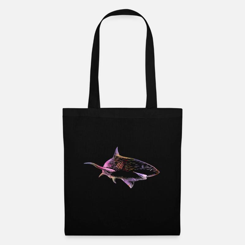 Shark color - Stoffbeutel - Schwarz