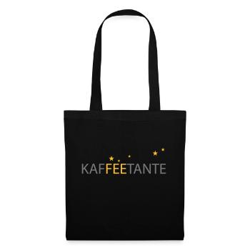 Kaffeetante, Fee und Kafee - Stoffbeutel - Schwarz - Vorne