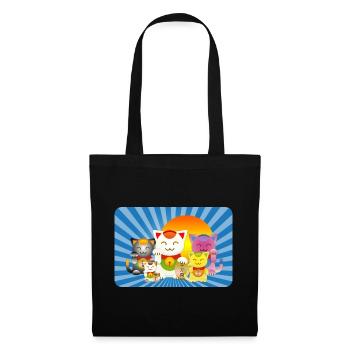 Maneki Neko bunt - Stoffbeutel - Schwarz - Vorne