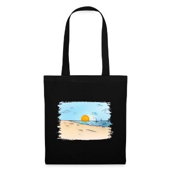 Lever du soleil sur la plage - Sac en tissu - noir - Devant