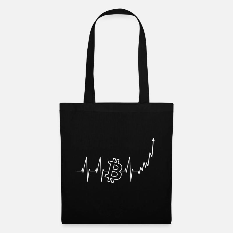 Bitcoin Heartbeat, Bitcoin Bullrun - Tote Bag - black