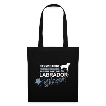 Labrador Glitzer - Stoffbeutel - Schwarz - Vorne