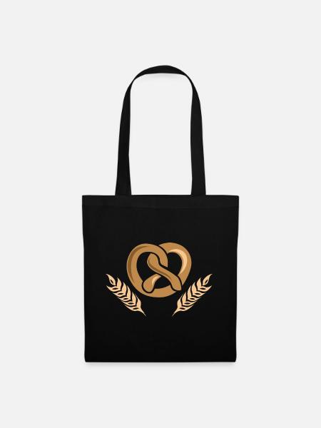 bäcker bäckerei getreide gerste Weizen icon Logo - Stoffbeutel - Schwarz
