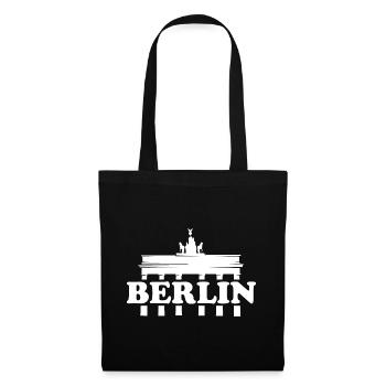 Icône du logo de la ville de Berlin Tor Brandebourg - Sac en tissu - noir - Devant
